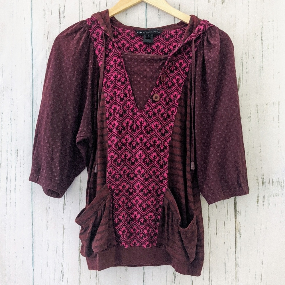 3/$20 Marc by Marc Jacobs Mixed Media Boho Hoodie